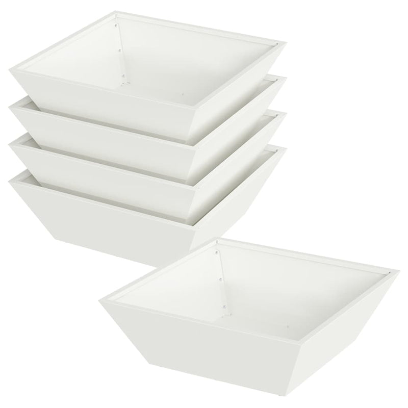 Load image into Gallery viewer, Vidaxl tuin bloempot 5 pcs wit 50 x 50 x 15 cm koudgewalst staal
