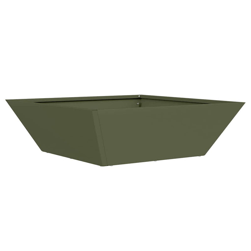 Load image into Gallery viewer, Vidaxl tuin bloempot olijf groen 50 x 50 x 15 cm koudgewalst staal
