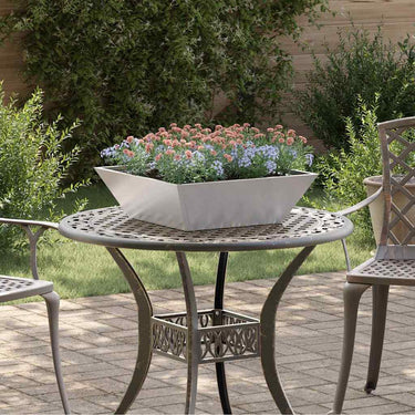 Vidaxl tuin bloempot zilver 50 x 50 x 15 cm roestvrij staal