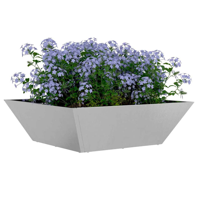 Load image into Gallery viewer, Vidaxl tuin bloempot 5 pcs zilver 50 x 50 x 15 cm roestvrij staal
