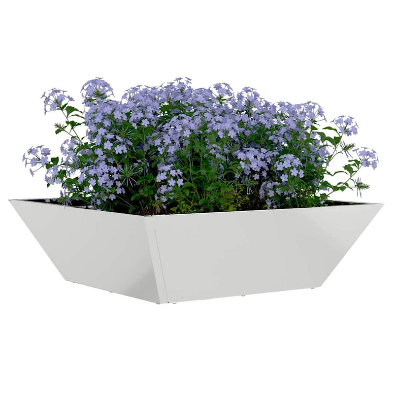 Load image into Gallery viewer, Vidaxl tuin bloempot zilver 50 x 50 x 15 cm gegalvaniseerd staal
