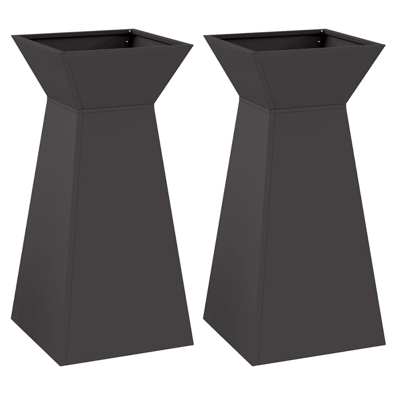 Load image into Gallery viewer, Vidaxl pilaar plantenbak 2 pcs zwart 35 x 35 x 73 cm
