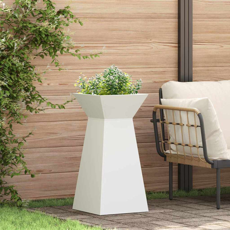 Load image into Gallery viewer, Vidaxl pilaar plantenbak wit 35 x 35 x 73 cm
