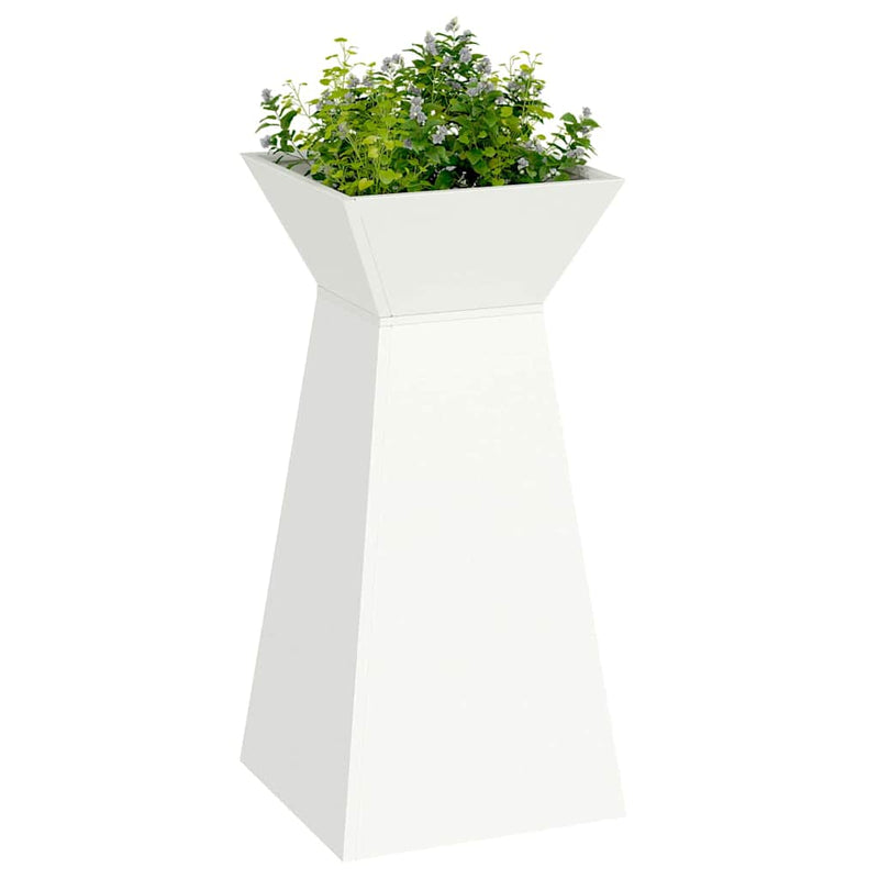Load image into Gallery viewer, Vidaxl pilaar plantenbak 2 pcs wit 35 x 35 x 73 cm
