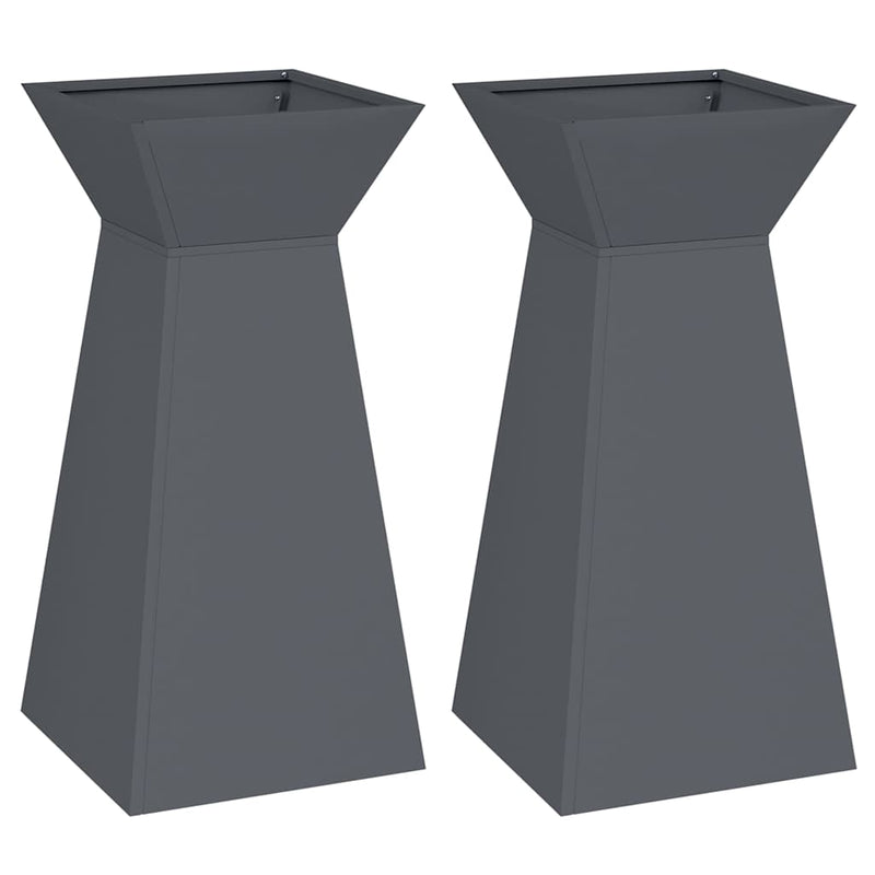 Load image into Gallery viewer, Vidaxl pilaar plantenbak 2 pcs antraciet 35 x 35 x 73 cm
