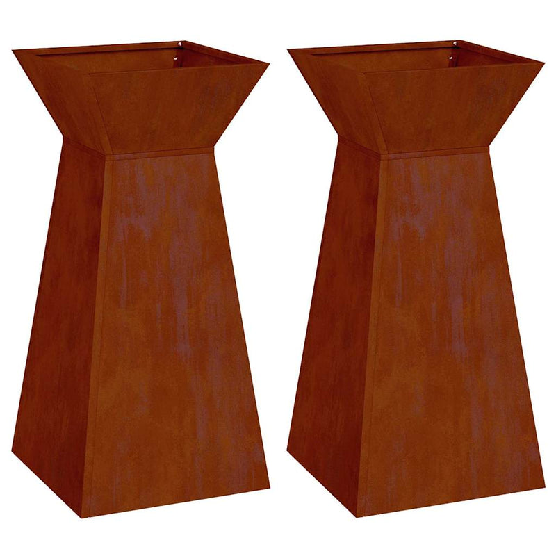 Load image into Gallery viewer, Vidaxl pilaar plantenbak 2 pcs zilver 35 x 35 x 73 cm
