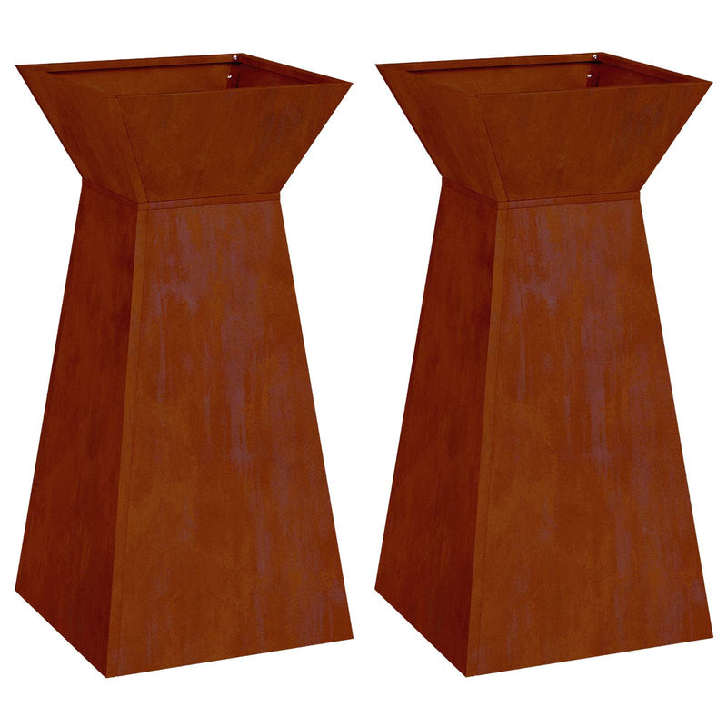 Load image into Gallery viewer, Vidaxl pilaar plantenbak 2 pcs zilver 35 x 35 x 73 cm
