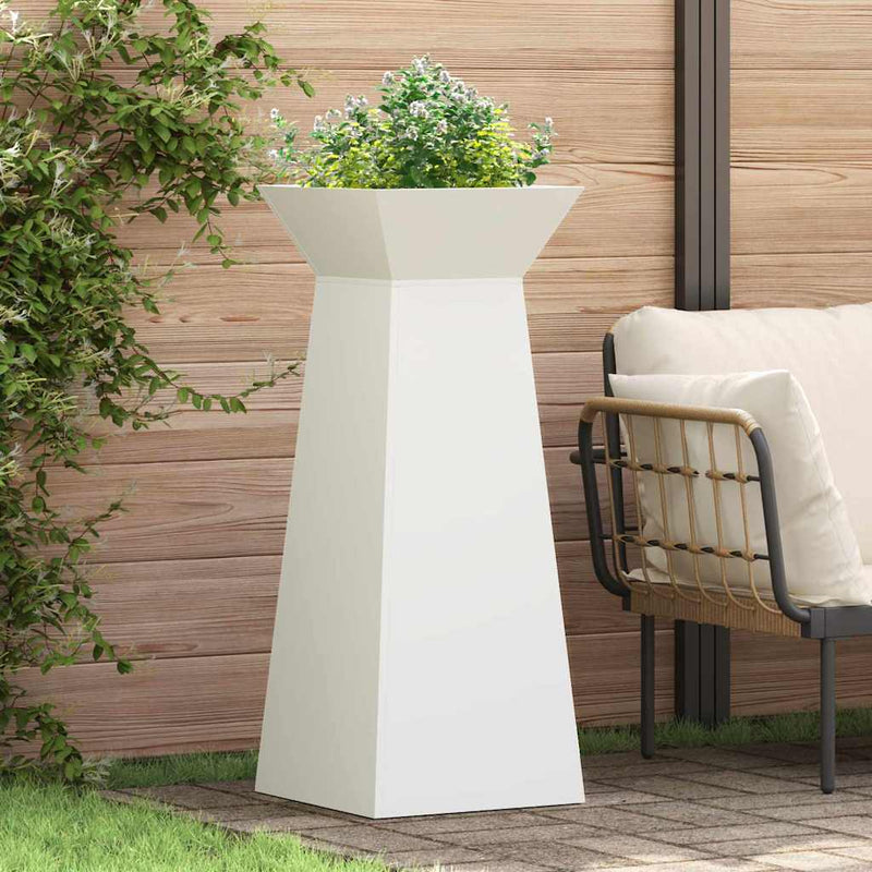 Load image into Gallery viewer, Vidaxl pilaar plantenbak wit 40 x 40 x 100 cm
