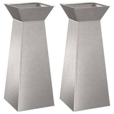 Vidaxl pilaar plantenbak 2 pcs zilver 40 x 40 x 100 cm