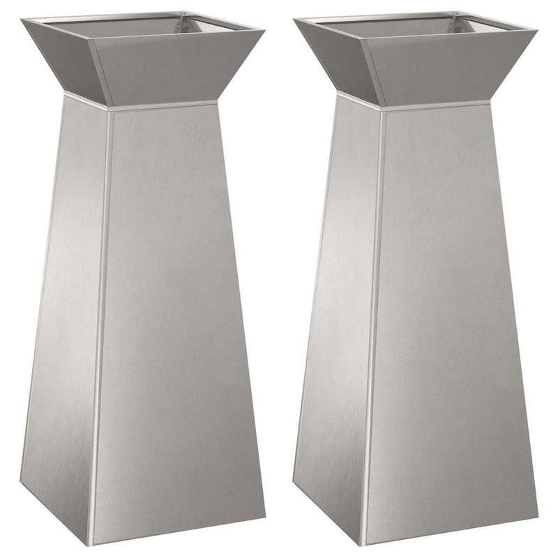 Load image into Gallery viewer, Vidaxl pilaar plantenbak 2 pcs zilver 40 x 40 x 100 cm
