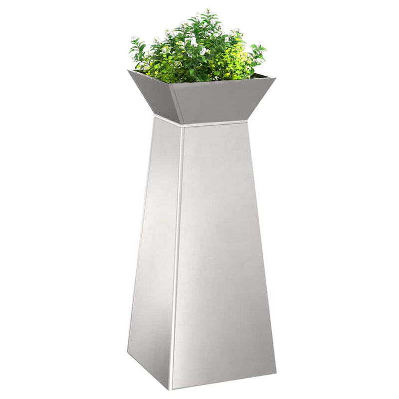 Load image into Gallery viewer, Vidaxl pilaar plantenbak 2 pcs zilver 40 x 40 x 100 cm
