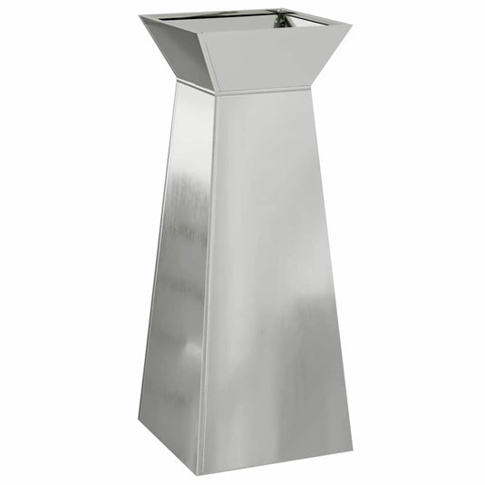 Vidaxl pilaar plantenbak zilver 40 x 40 x 100 cm