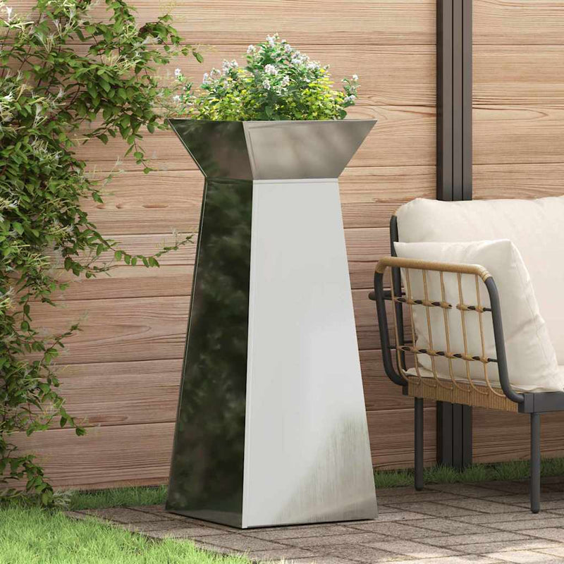 Load image into Gallery viewer, Vidaxl pilaar plantenbak 2 pcs zilver 40 x 40 x 100 cm
