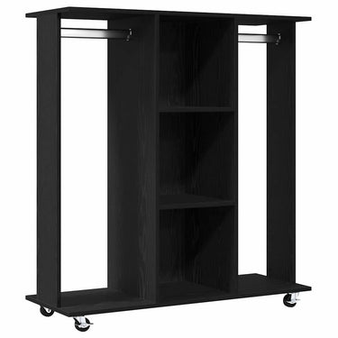 Vidaxl kledingkast met wiel zwart eiken 102 x 38 x 110 cm bewerkt hout