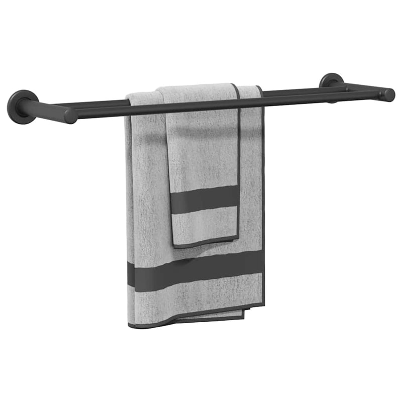 Load image into Gallery viewer, Vidaxl handdoekrek zwart 61 x 14,5 x 5 cm roestvrij staal
