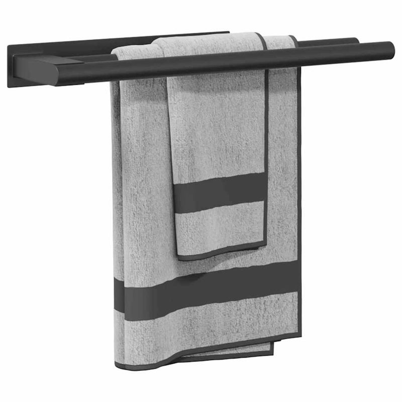 Load image into Gallery viewer, Vidaxl handdoekrek zwart 40 x 9 x 4 cm roestvrij staal
