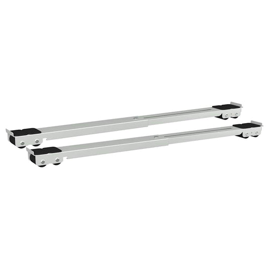 Vidaxl wasmachinebasis 2 pcs zilver 72 x 5 x 4,5 cm roestvrij staal