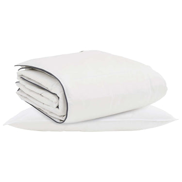 Vidaxl winter dekbed met kussen 2 pcs wit donsveertjes