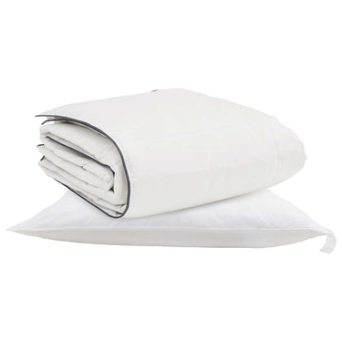 Vidaxl winter dekbed met kussen 2 pcs wit donsveertjes