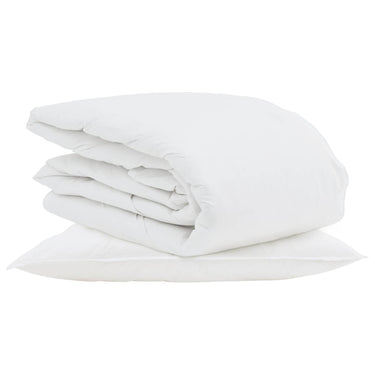 Vidaxl zomer dekbed met kussen 2 pcs wit donsveertjes