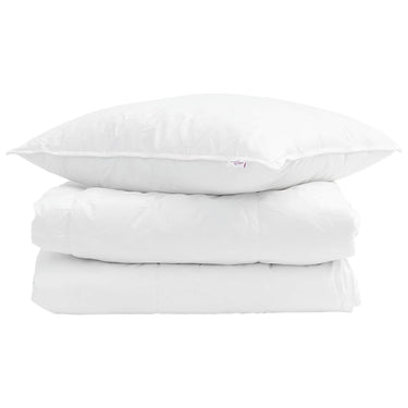 Vidaxl zomer dekbed met kussen 2 pcs wit donsveertjes