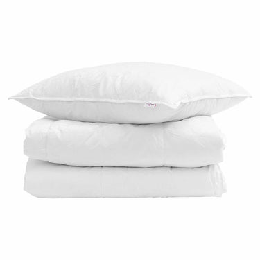 Vidaxl winter dekbed met kussen 2 pcs wit donsveertjes