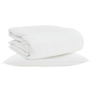 Vidaxl 2-in-1 dekbed met kussen 2 pcs wit donsveertjes