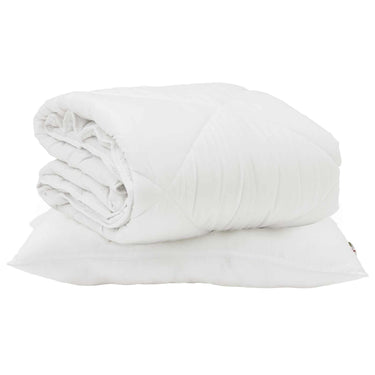 Vidaxl zomer dekbed met kussen 2 pcs wit microvezel