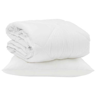 Vidaxl zomer dekbed met kussen 2 pcs wit microvezel