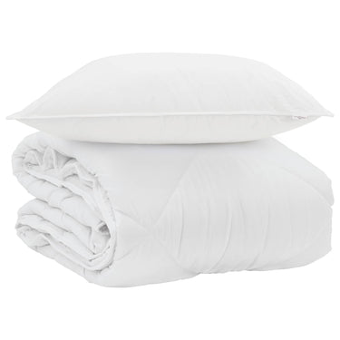 Vidaxl zomer dekbed met kussen 2 pcs wit microvezel