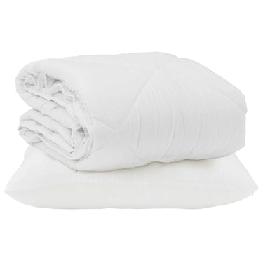 Vidaxl zomer dekbed met kussen 2 pcs wit microvezel