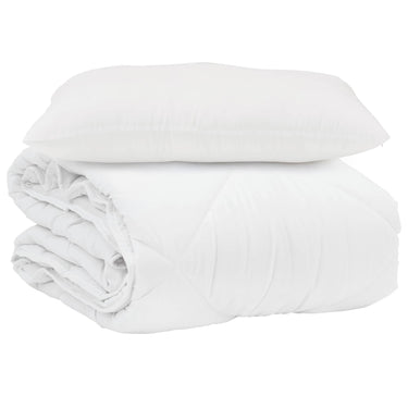 Vidaxl zomer dekbed met kussen 2 pcs wit microvezel