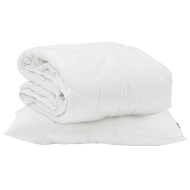 Vidaxl zomer dekbed met kussen 2 pcs wit microvezel