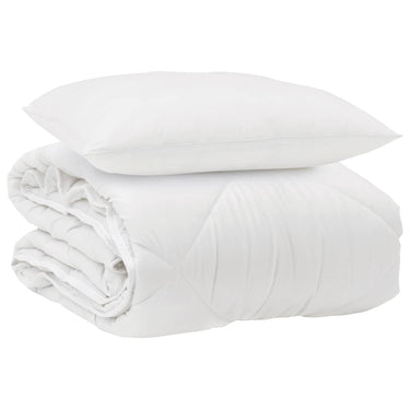Vidaxl het duvet voor elk seizoen met kussen 2 pcs wit microvezel
