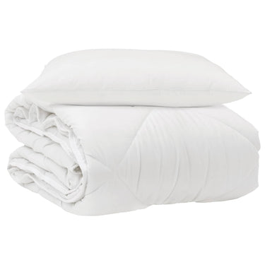 Vidaxl het duvet voor elk seizoen met kussen 2 pcs wit microvezel