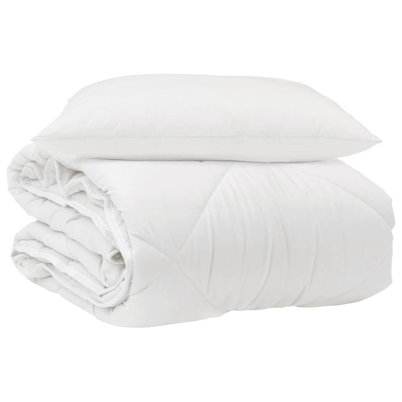 Load image into Gallery viewer, Vidaxl het duvet voor elk seizoen met kussen 2 pcs wit microvezel
