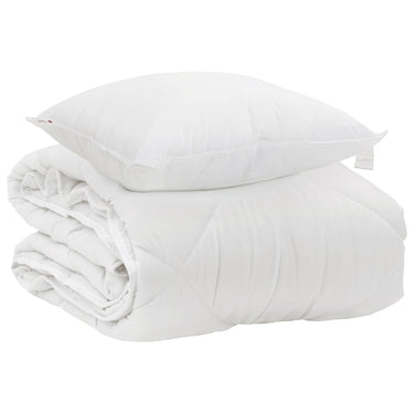 Vidaxl het duvet voor elk seizoen met kussen 2 pcs wit microvezel