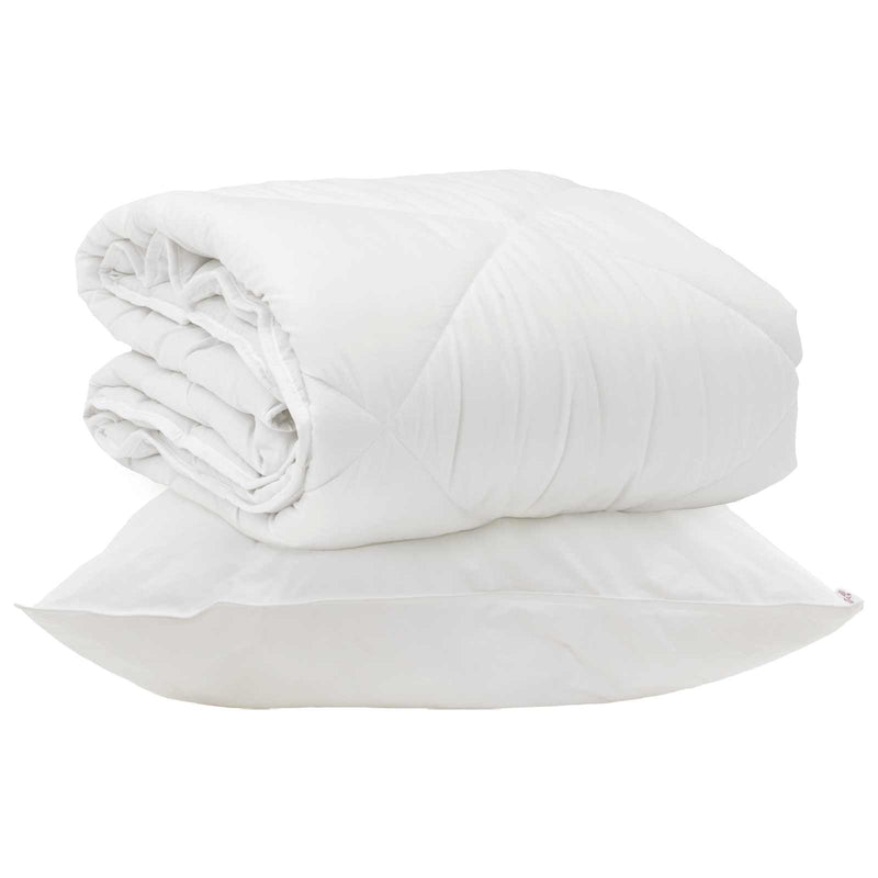 Load image into Gallery viewer, Vidaxl het duvet voor elk seizoen met kussen 2 pcs wit microvezel
