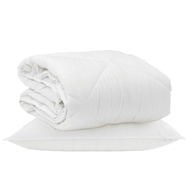 Vidaxl het duvet voor elk seizoen met kussen 2 pcs wit microvezel