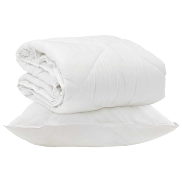 Vidaxl het duvet voor elk seizoen met kussen 2 pcs wit microvezel