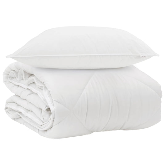 Vidaxl het duvet voor elk seizoen met kussen 2 pcs wit microvezel