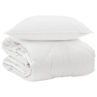 Vidaxl het duvet voor elk seizoen met kussen 2 pcs wit microvezel