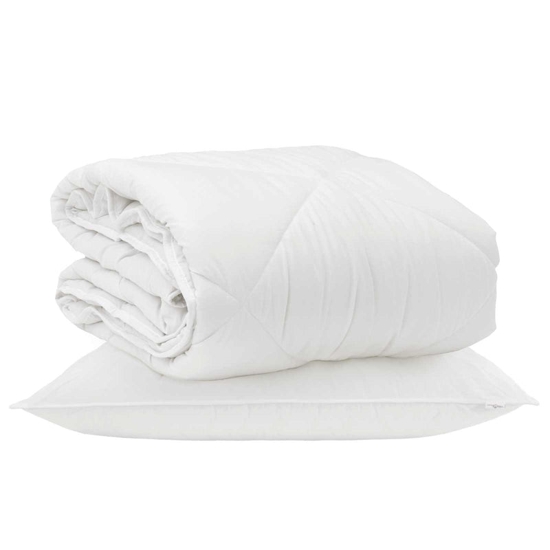 Load image into Gallery viewer, Vidaxl het duvet voor elk seizoen met kussen 2 pcs wit microvezel
