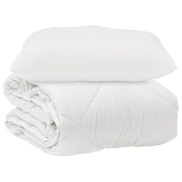 Vidaxl dekbed met kussen 2 pcs wit microvezel