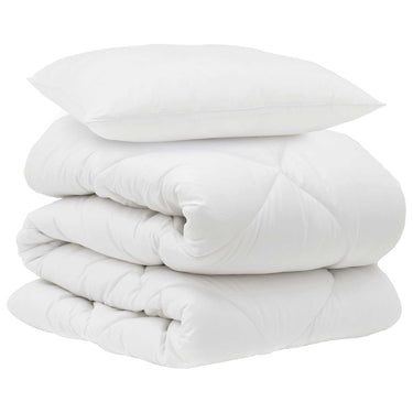 Vidaxl dekbed met kussen 2 pcs wit microvezel