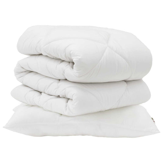 Vidaxl dekbed met kussen 2 pcs wit microvezel