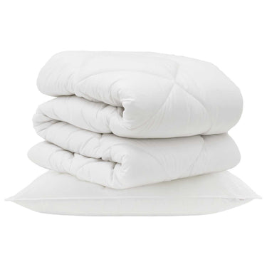 Vidaxl dekbed met kussen 2 pcs wit microvezel