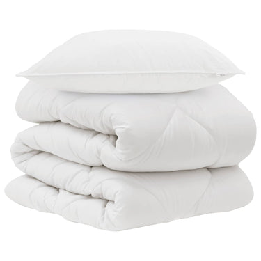 Vidaxl dekbed met kussen 2 pcs wit microvezel