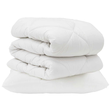Vidaxl dekbed set met kussen 2 pcs wit microvezel