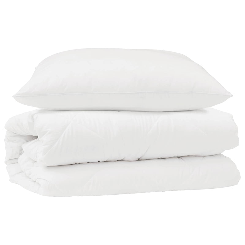 Load image into Gallery viewer, Vidaxl dekbed set met kussen 2 pcs wit microfibre
